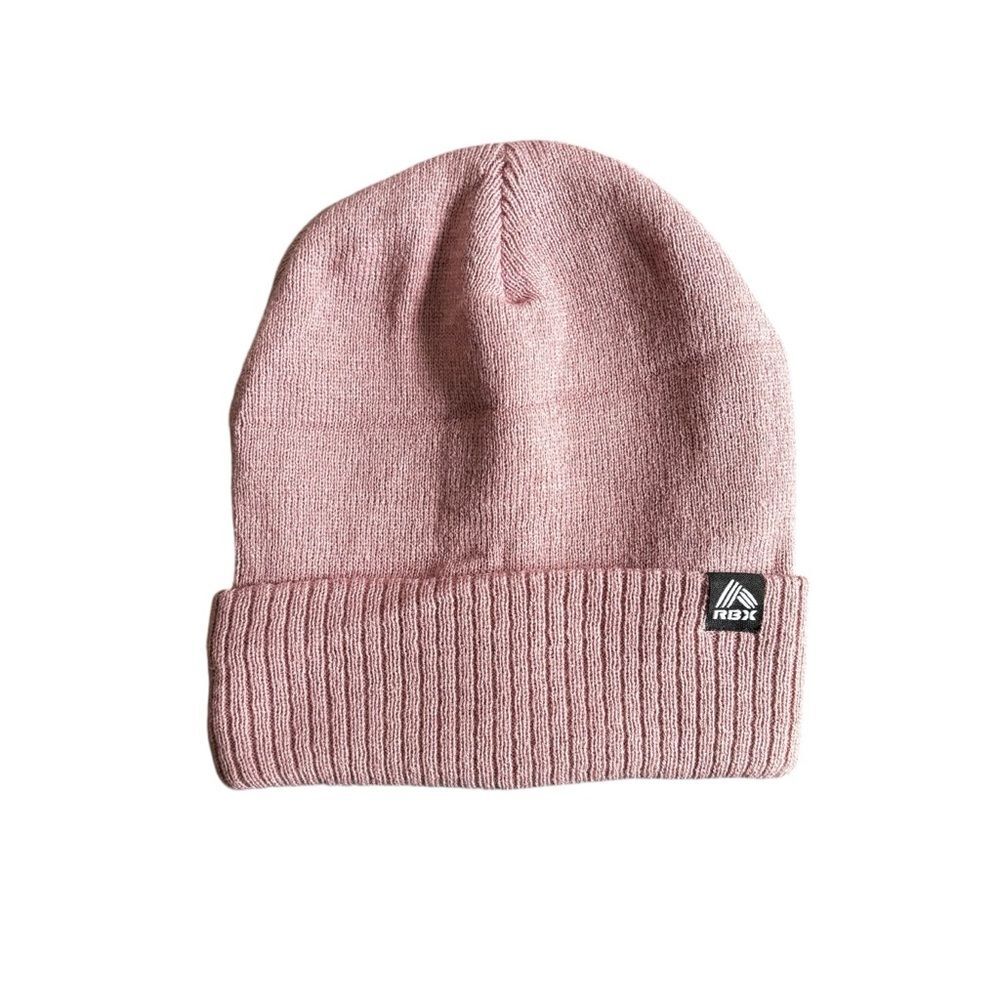 RBX Pink Knit Beanie with Ribbed Brim and Classic Fit 10 0518